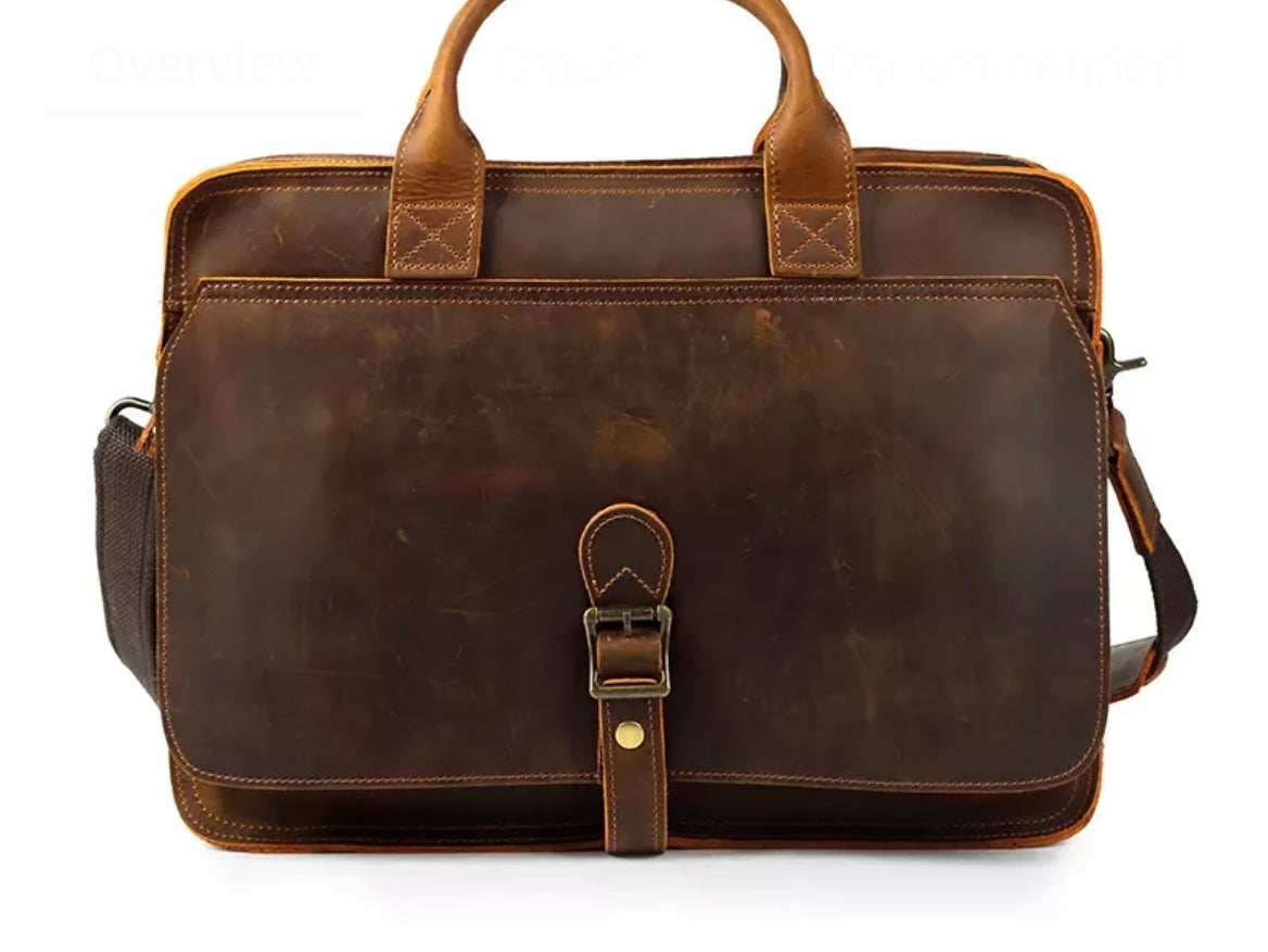 Classic Leather Messenger Bag