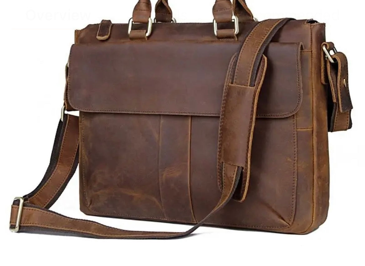 Classic Leather Messenger Bag